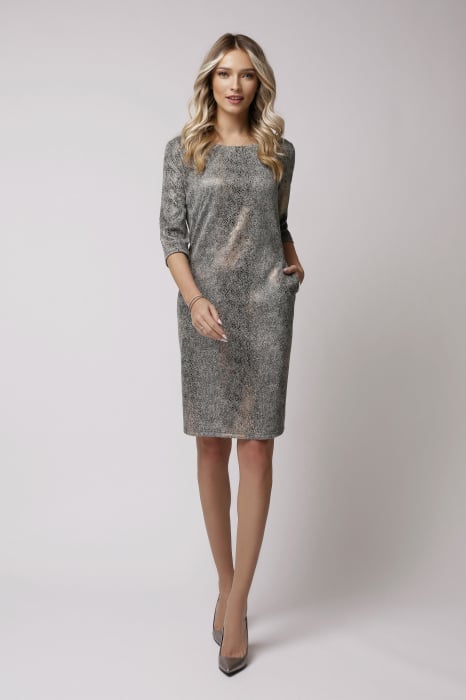 Rochie Miraj office cu imprimeu animal print [5]