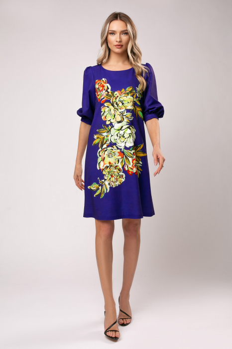 Rochie Rada indigo cu imprimeu floral [2]