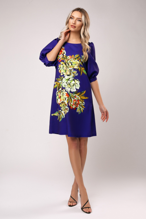 Rochie Rada indigo cu imprimeu floral [3]
