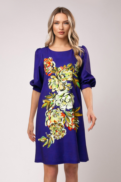 Rochie Rada indigo cu imprimeu floral [5]