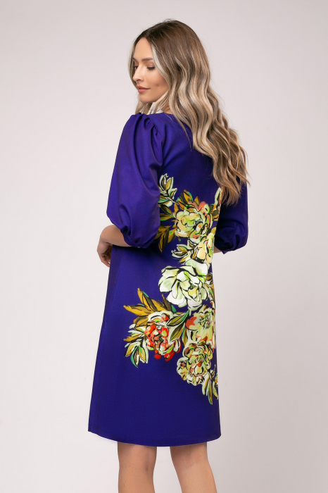 Rochie Rada indigo cu imprimeu floral [4]