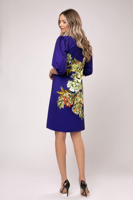 Rochie Rada indigo cu imprimeu floral [6]