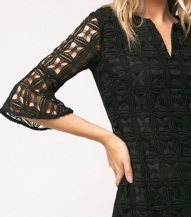 Rochie Rania neagră din dantelă [4]