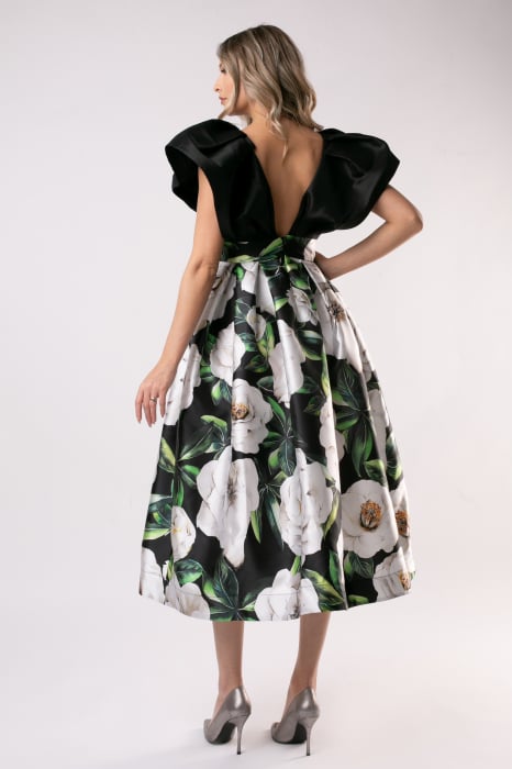Rochie Rita neagră elegantă din tafta [3]