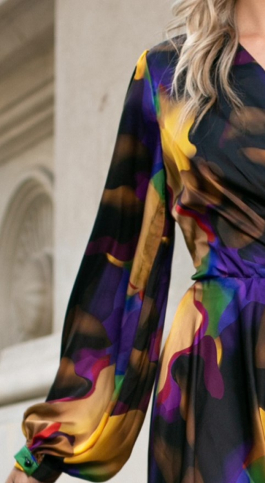 Rochie Runa galbenă de ocazie din satin [5]