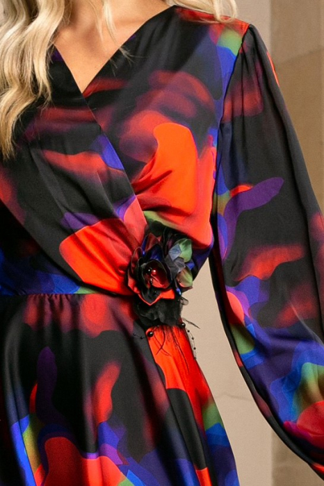 Rochie Runa roșie de ocazie din satin [4]