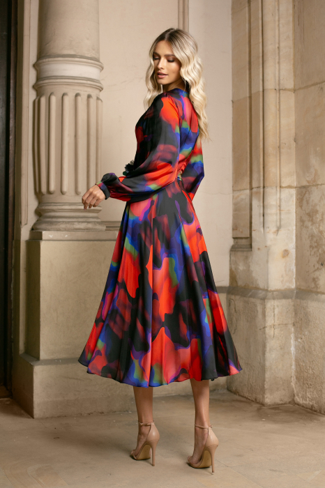 Rochie Runa roșie de ocazie din satin [3]