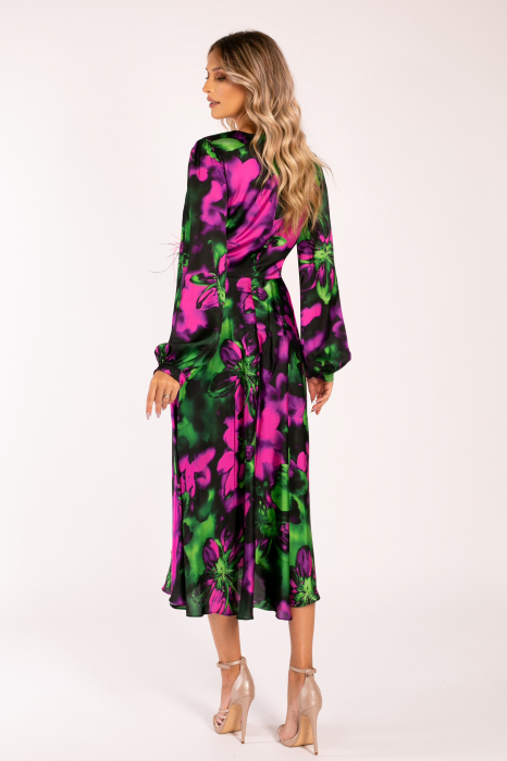 Rochie Runa verde de ocazie din satin [3]