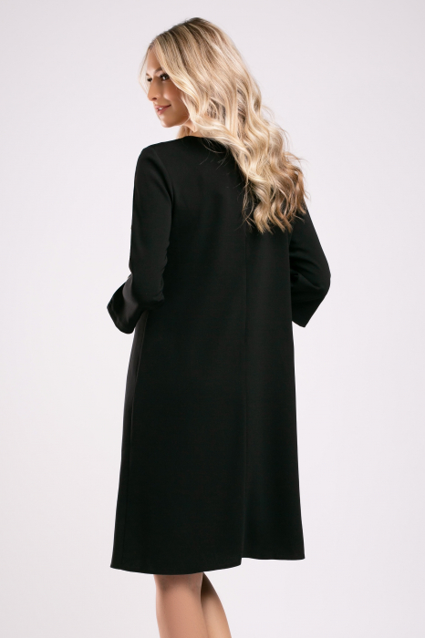 Rochie Triniti neagră accesorizată pe mânecă [3]