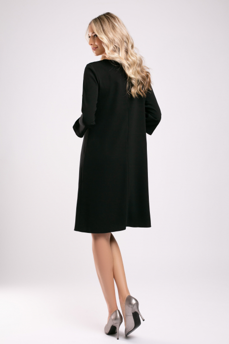 Rochie Triniti neagră accesorizată pe mânecă [6]