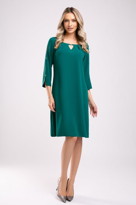 Rochie Triniti verde accesorizată pe mânecă [2]