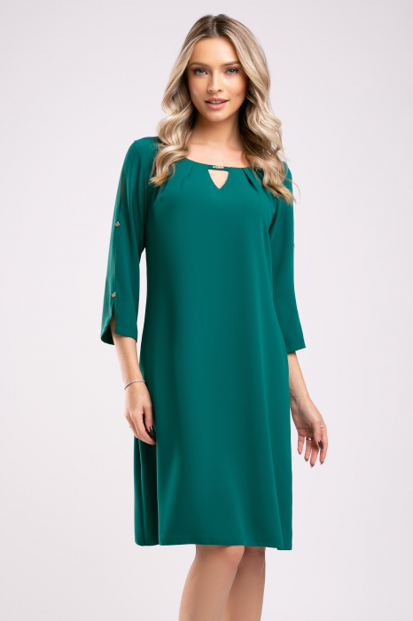 Rochie Triniti verde accesorizată pe mânecă [4]