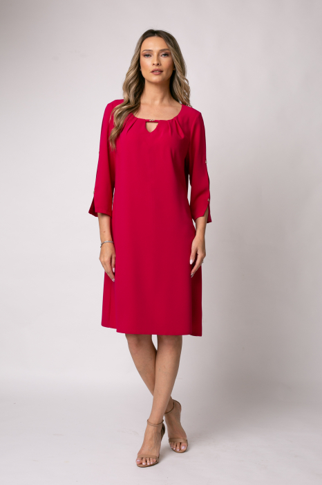 Rochie Triniti fucsia accesorizată pe mânecă [5]