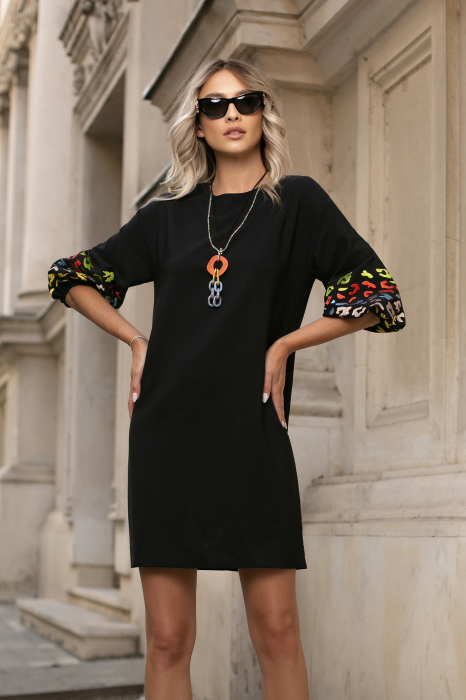 Rochie Trio cu mâneci bufante brodate [6]