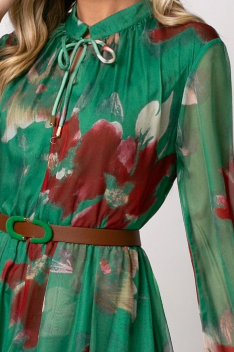 Rochie verde cu imprimeu floral [6]
