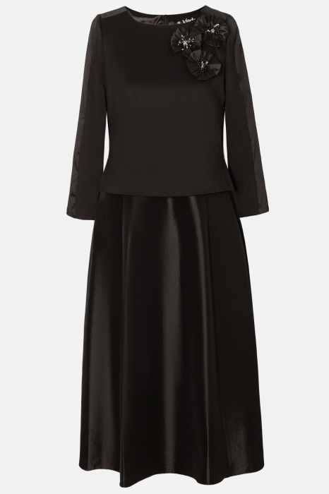 Rochie Viada neagră elegantă accesorizată cu flori 3D [2]