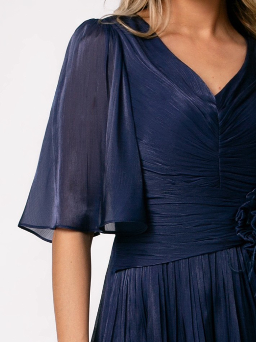 Rochie Viada bleumarin de ocazie accesorizată în talie [8]