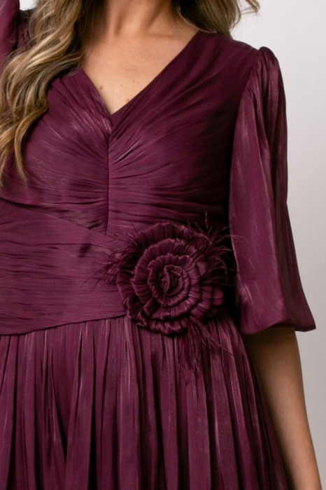 Rochie Viada mov de ocazie accesorizată în talie [4]