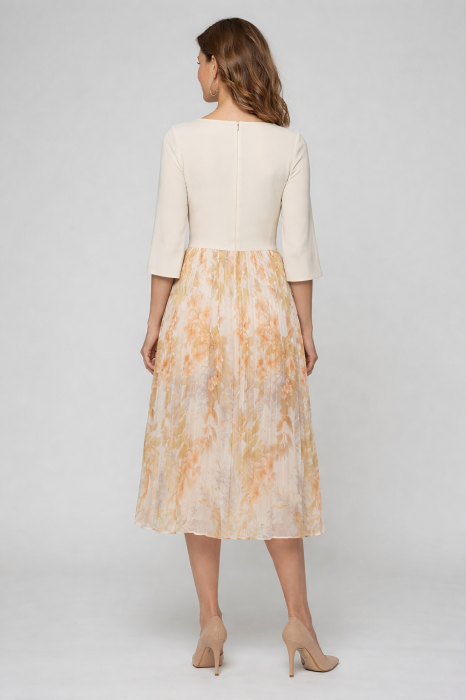 Rochie Viada elegantă bej cu imprimeu floral [4]