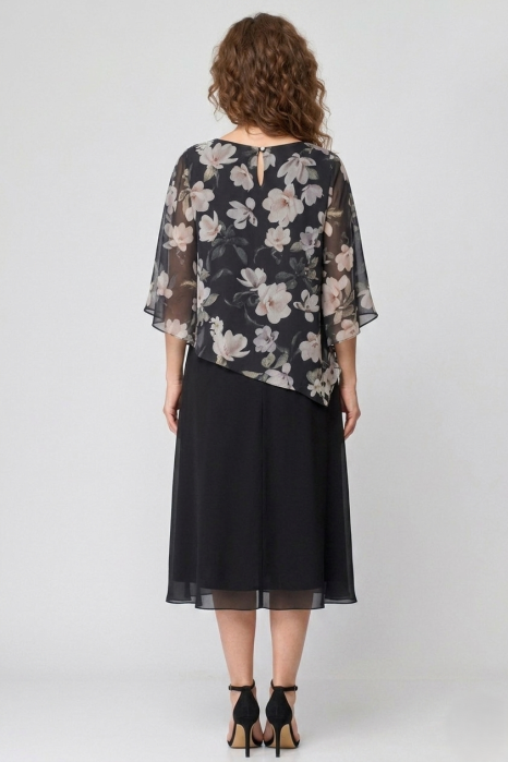 Rochie Viada elegantă neagră cu imprimeu floral [3]