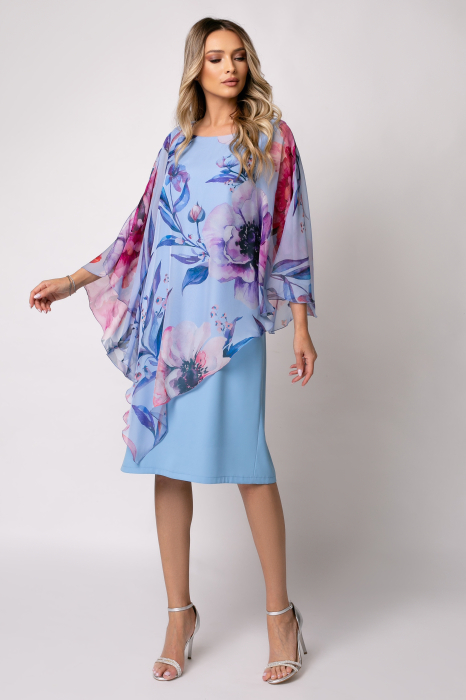 Rochie Viada elegantă blue cu imprimeu floral [6]