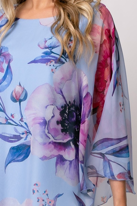 Rochie Viada elegantă blue cu imprimeu floral [4]