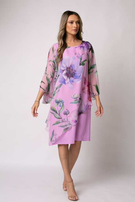 Rochie Viada elegantă lila cu imprimeu floral [2]