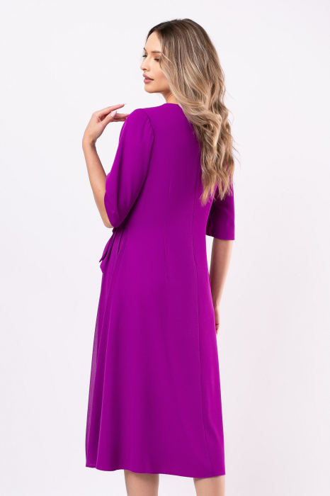 Rochie Viada elegantă mov cu pliuri pe fustă [3]