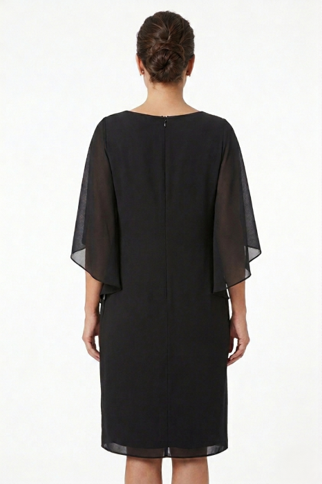 Rochie Viada elegantă neagră accesorizată pe umăr [4]
