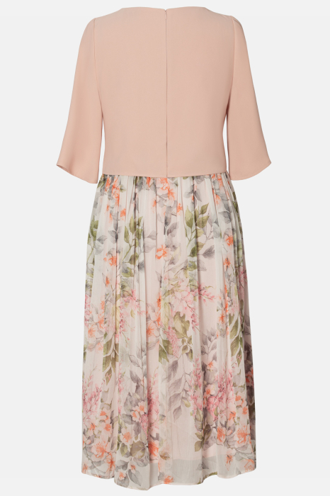 Rochie Viada elegantă roza pudră cu imprimeu floral [3]