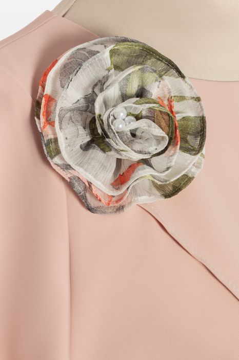 Rochie Viada elegantă roza pudră cu imprimeu floral [5]