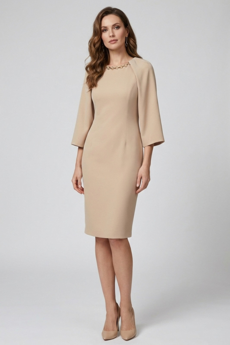 Rochie Viada bej accesorizată cu lanț [4]