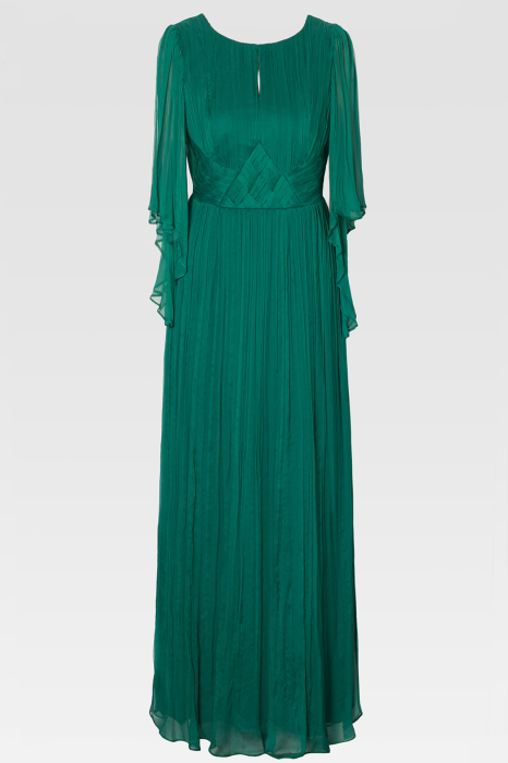 Rochie Viada lungă verde din matase naturală [3]