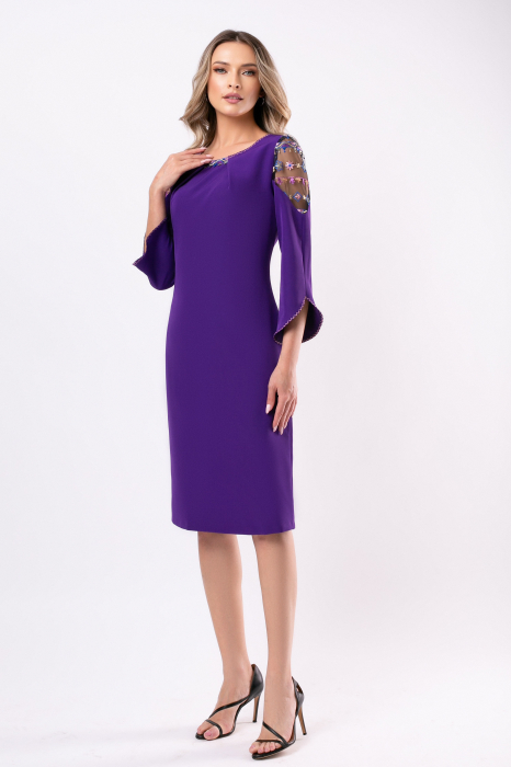 Rochie Viada mărime mare mov cu broderie [5]