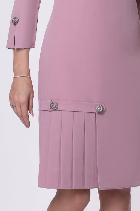 Rochie Viada mărime mare roz pudră cu pliuri pe fustă [7]
