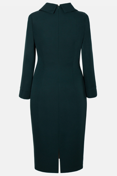 Rochie Viada midi verde cu piele ecologica [4]