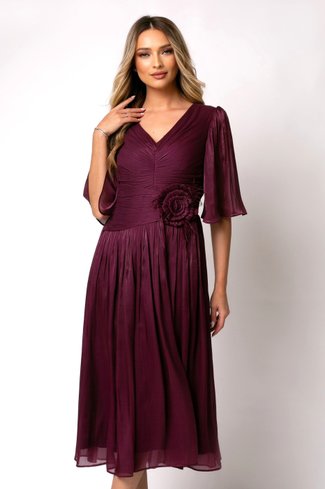 Rochie Viada mov de ocazie accesorizată în talie [2]