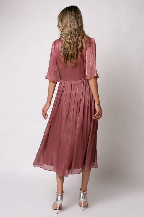 Rochie Viada mov de ocazie accesorizată în talie [3]