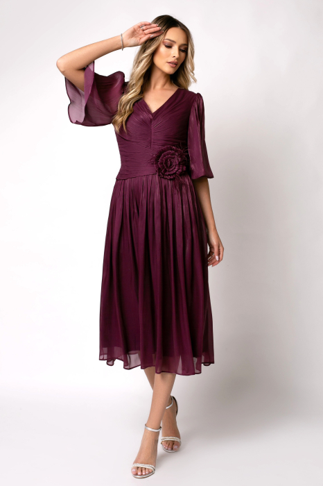Rochie Viada mov de ocazie accesorizată în talie [6]