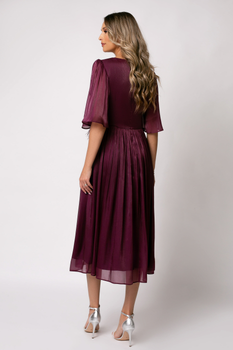Rochie Viada mov de ocazie accesorizată în talie [3]