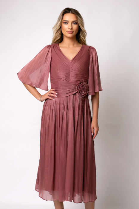 Rochie Viada mov de ocazie accesorizată în talie [2]