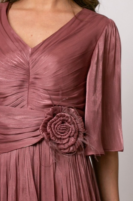 Rochie Viada mov de ocazie accesorizată în talie [4]