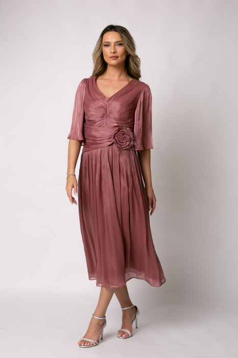 Rochie Viada mov de ocazie accesorizată în talie [2]