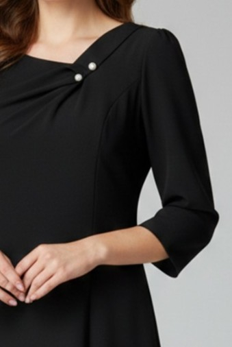 Rochie Viada neagră  accesorizată cu perluțe [3]