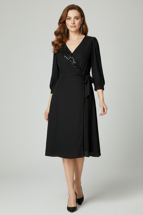 Rochie Viada neagră elegantă accesorizată cu petricele [2]