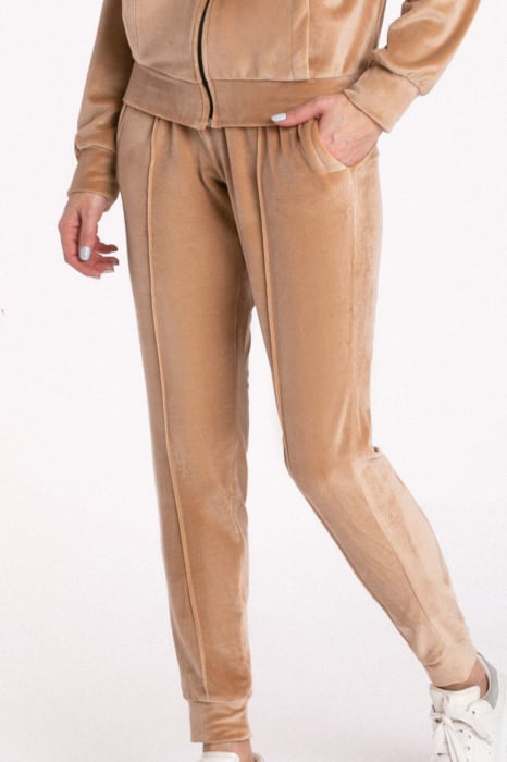 Trening bej din catifea cu glugă [4]