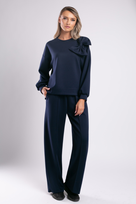 Trening bleumarin cu pantalon larg și fundă 3D [2]
