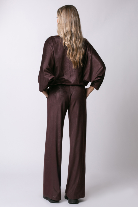 Trening maro din catifea cu sclipici și mâneci tip fluture [4]