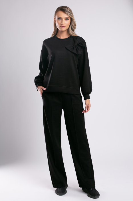 Trening negru cu pantalon larg și fundă 3D [2]