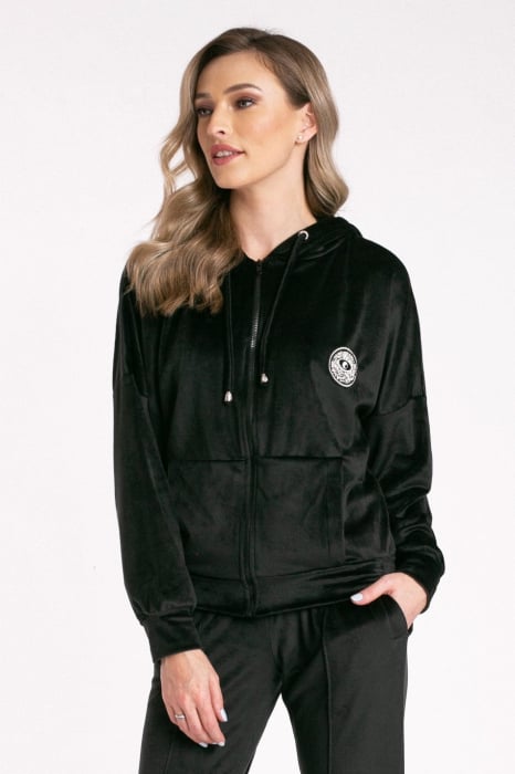 Trening negru din catifea cu glugă [3]